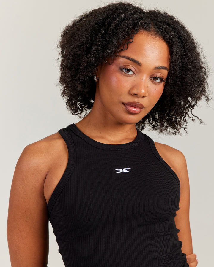 Ribbed Singlet - Black/White