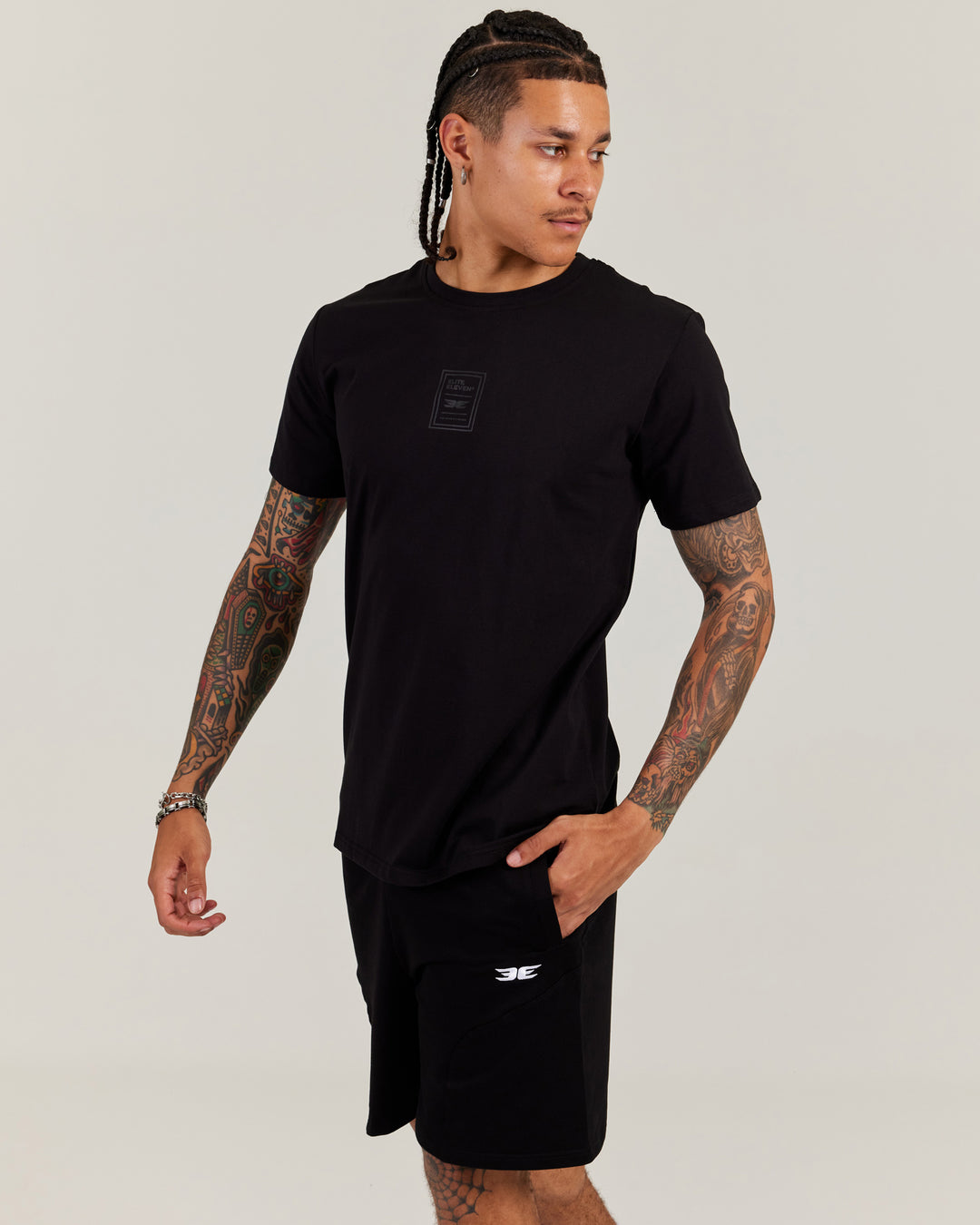 Double E Fitted Tee - Black / Black