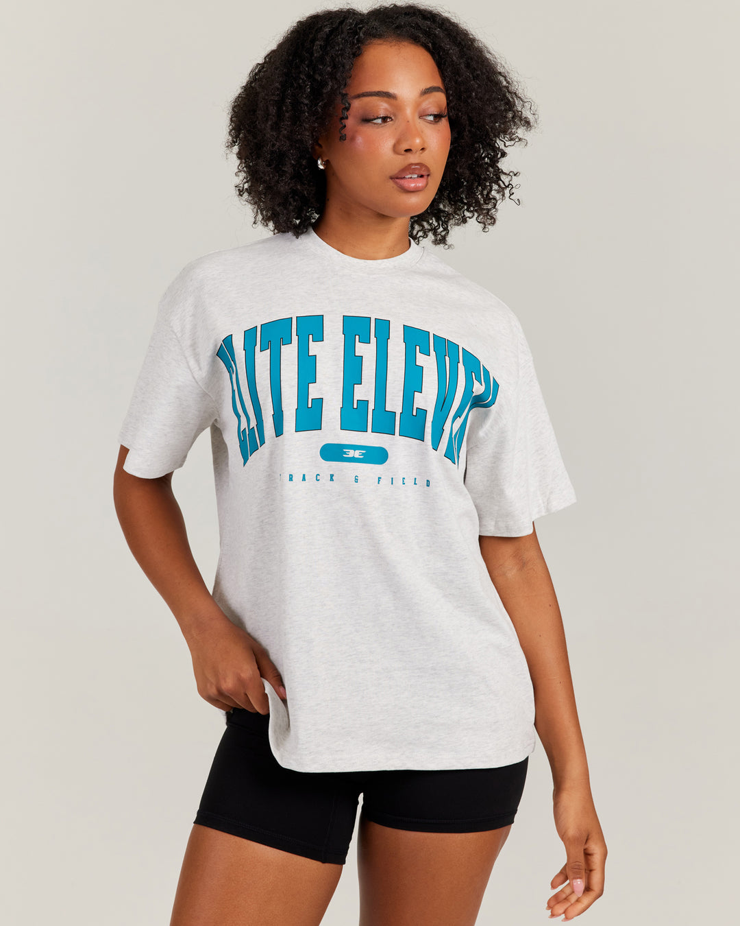 Women's Track & Field Oversized Tee - Polar Grey