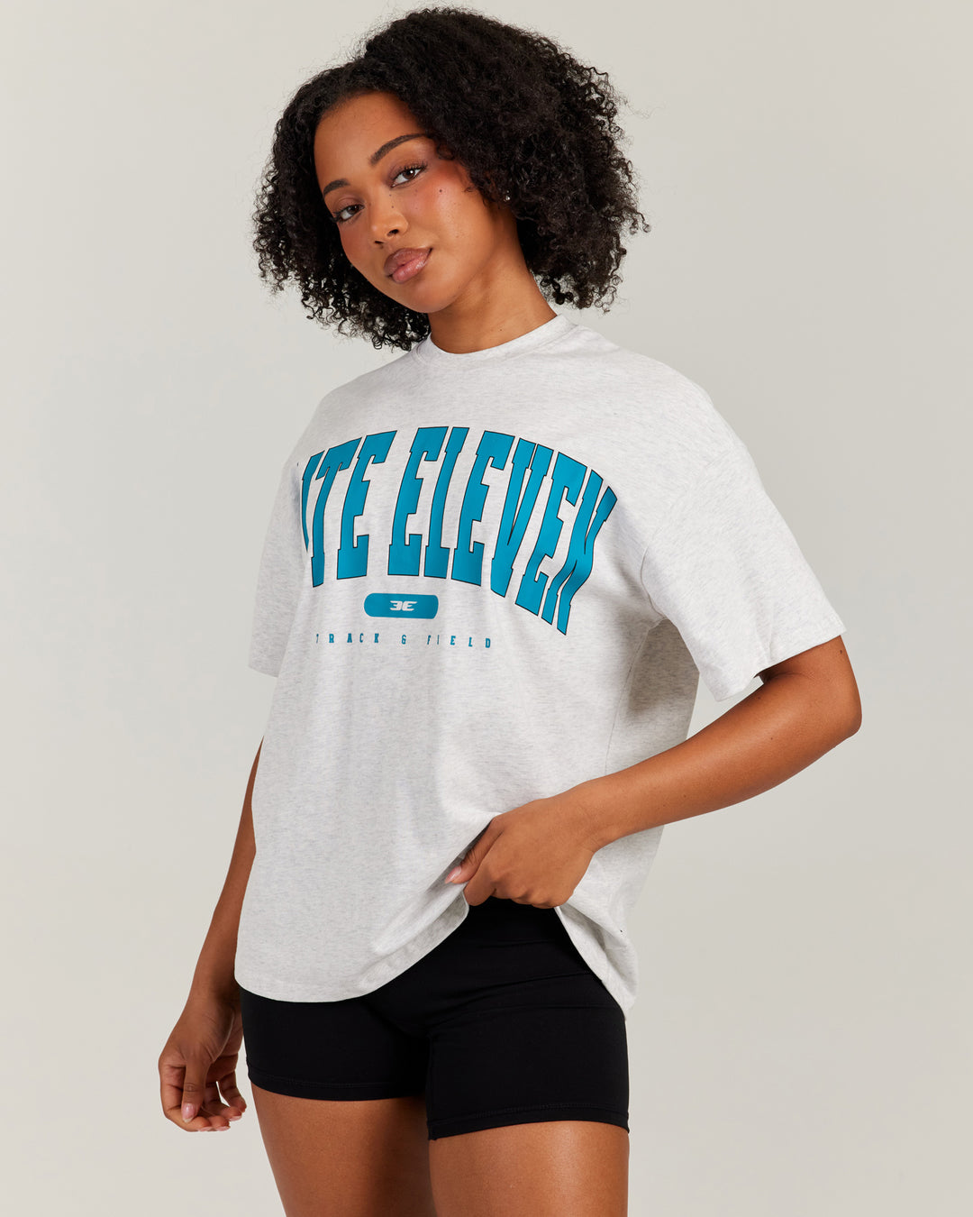 Women's Track & Field Oversized Tee - Polar Grey