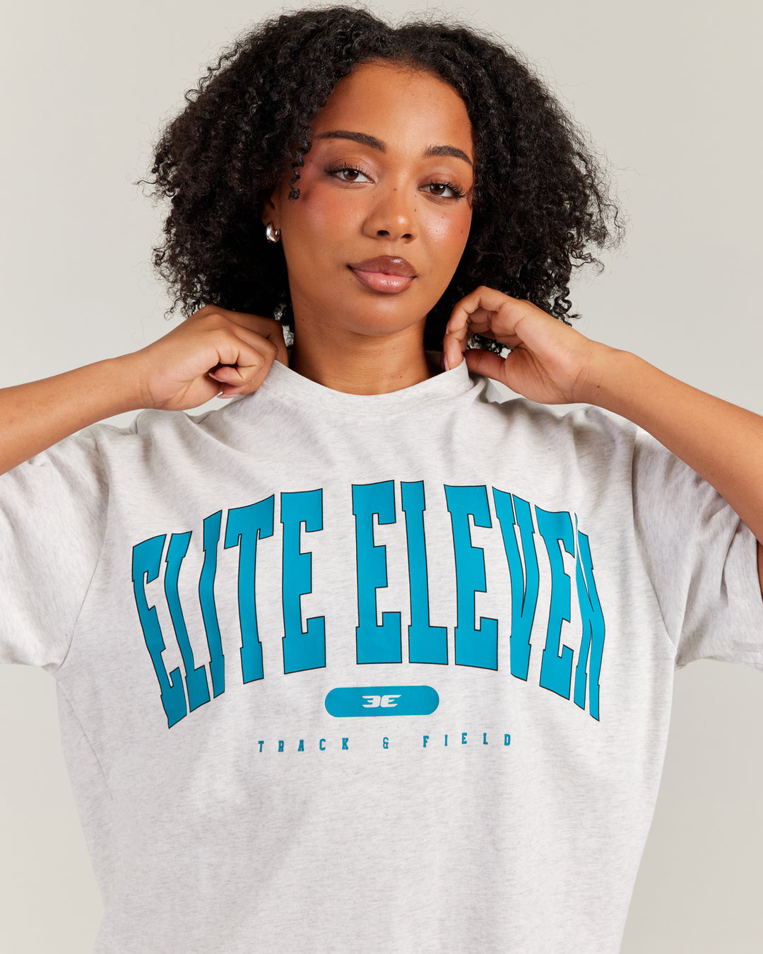 Women's Track & Field Oversized Tee - Polar Grey