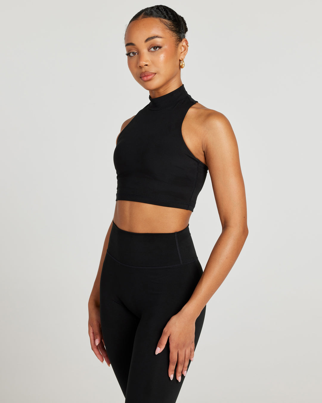 Aura Mock Neck Tank - Black