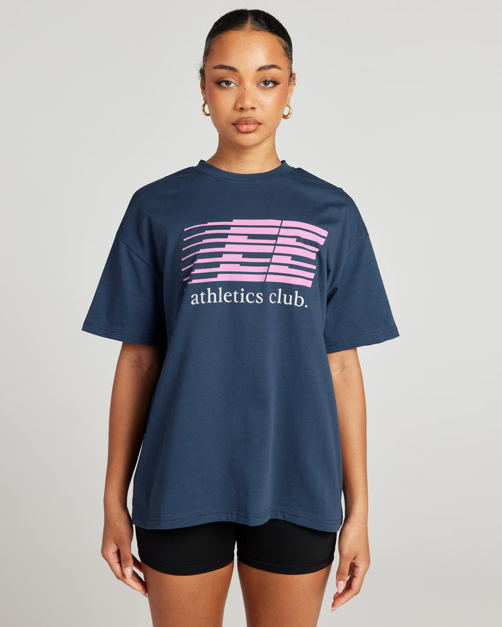 Women's Athletics Club Tee - Blue Slate