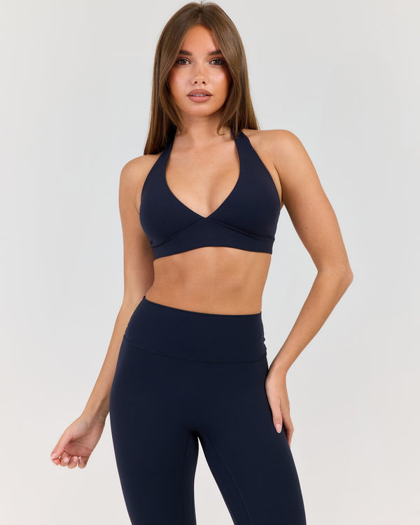 Luna Halter Bra - Navy