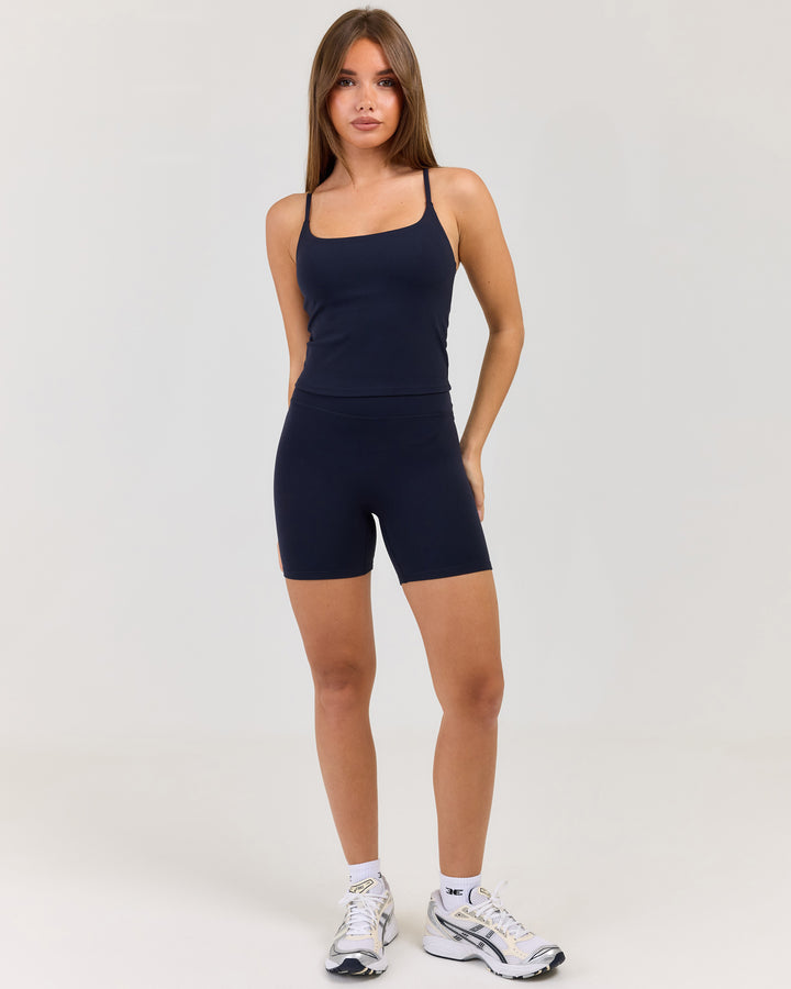 Luna Invisible Scrunch Shorts - Navy