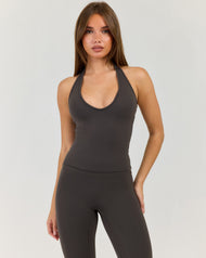 Luna Halter Tank - Olive