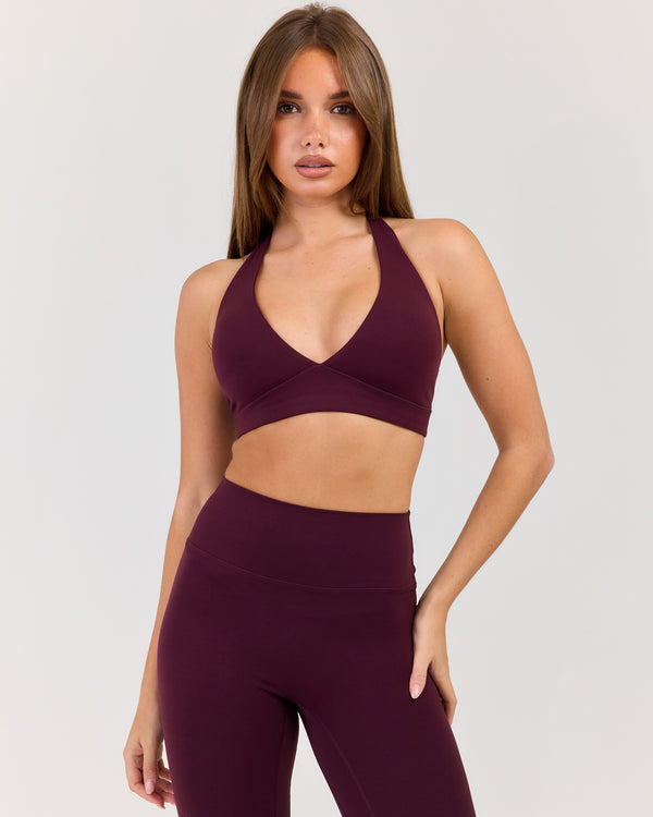 Luna Halter Bra - Deep Plum