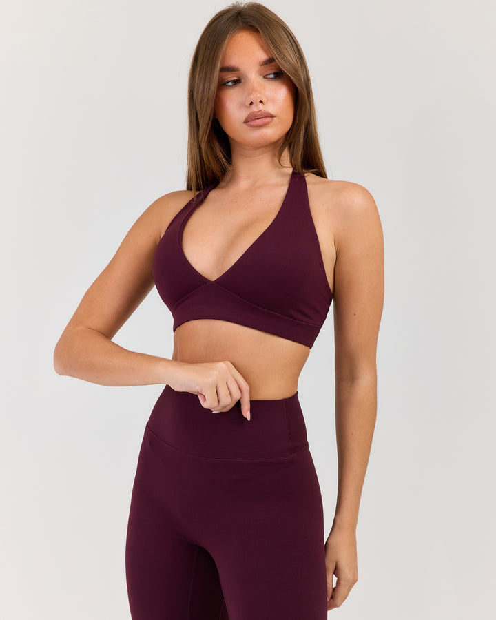 Luna Halter Bra - Deep Plum