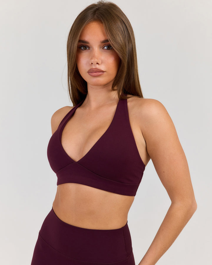 Luna Halter Bra - Deep Plum
