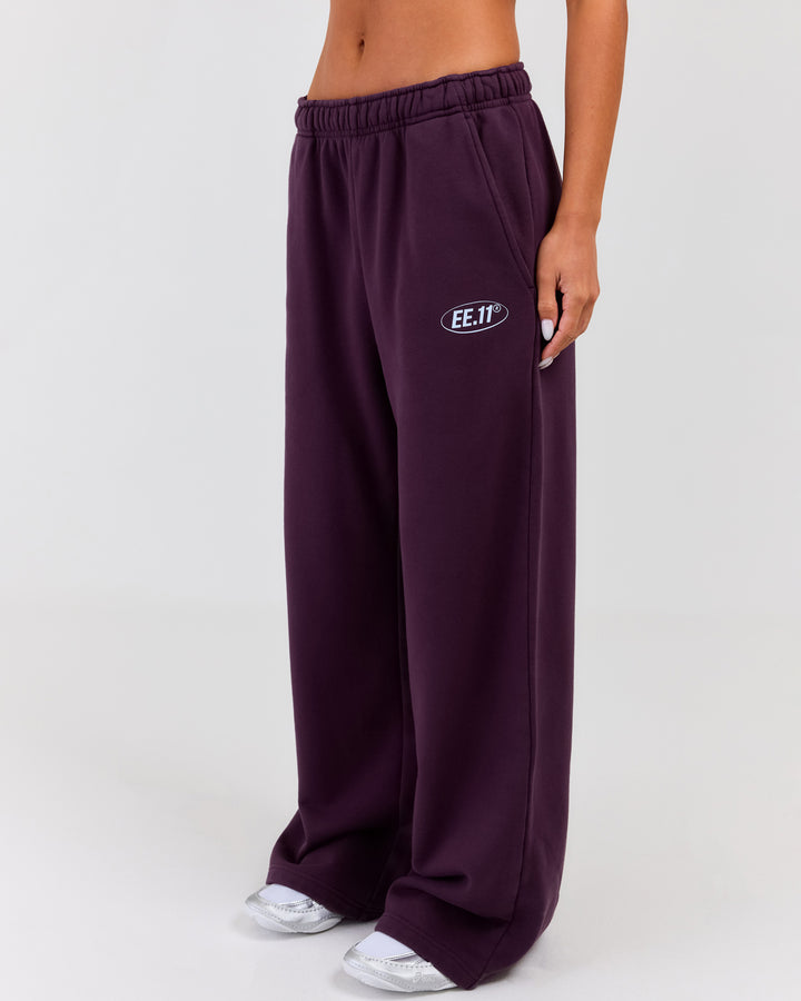 Premium Cotton Wide Leg Pants - Acai Berry