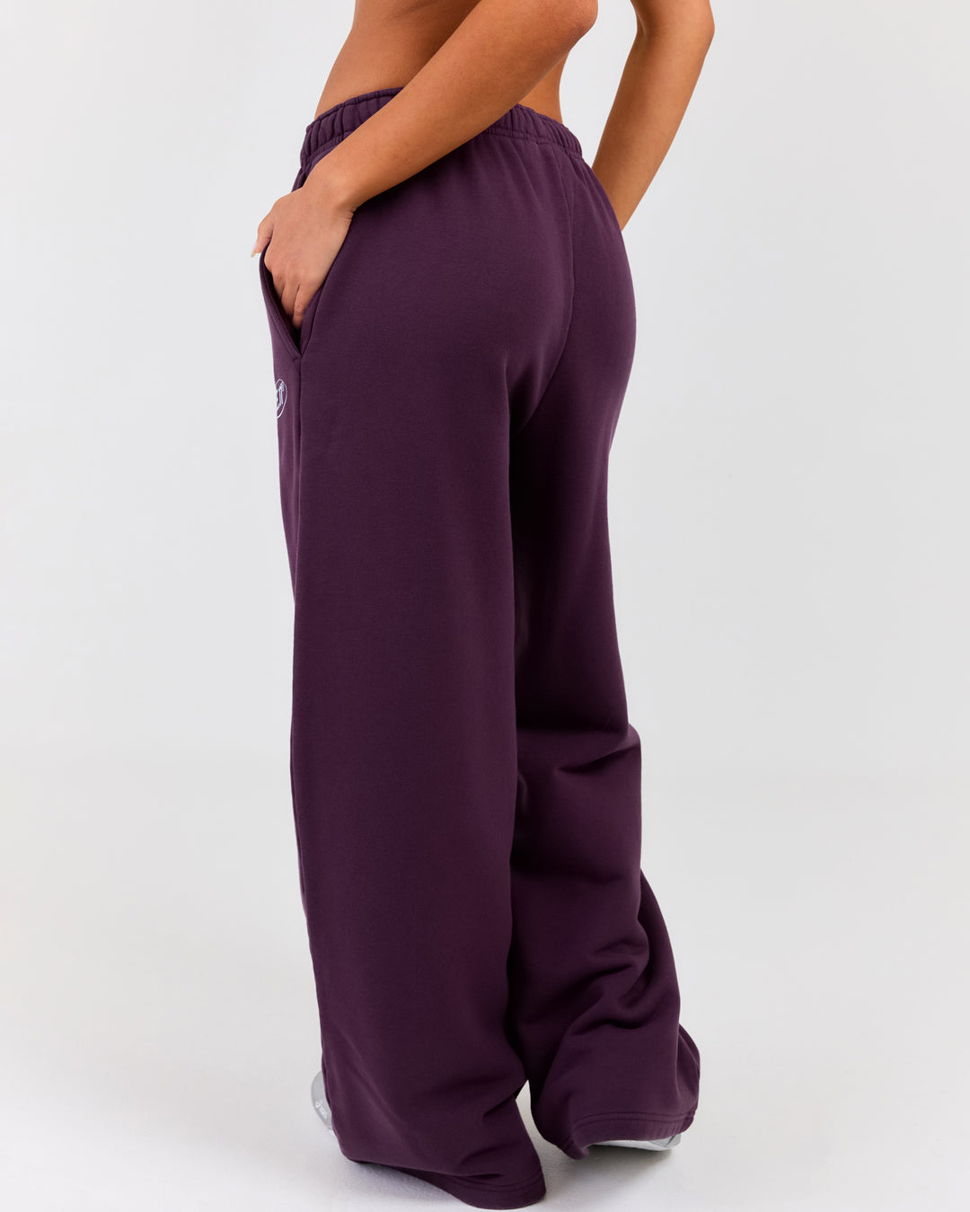 Premium Cotton Wide Leg Pants - Acai Berry