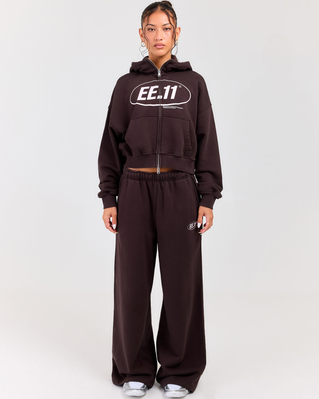 Premium Cotton Wide Leg Pants - Roasted Coffee