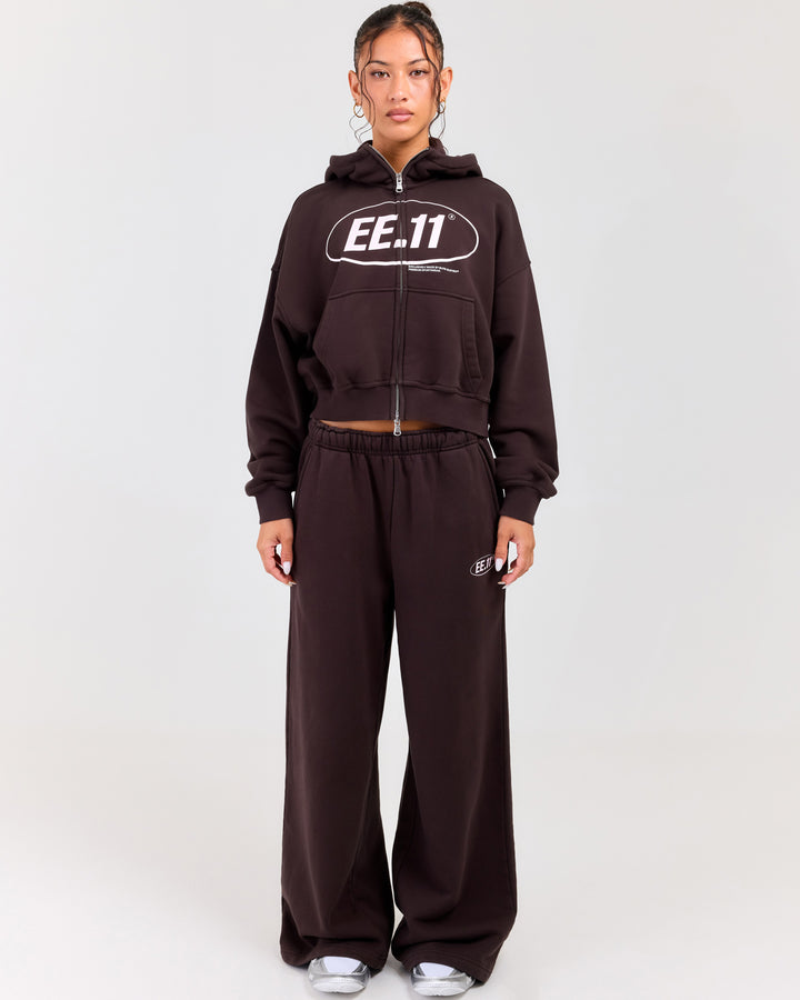 Premium Cotton Wide Leg Pants - Roasted Coffee