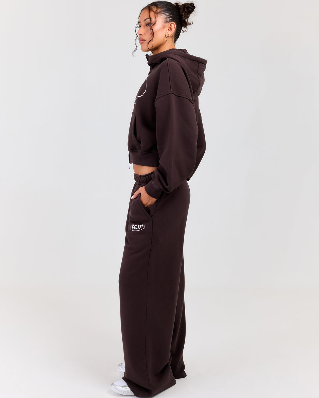 Premium Cotton Wide Leg Pants - Roasted Coffee