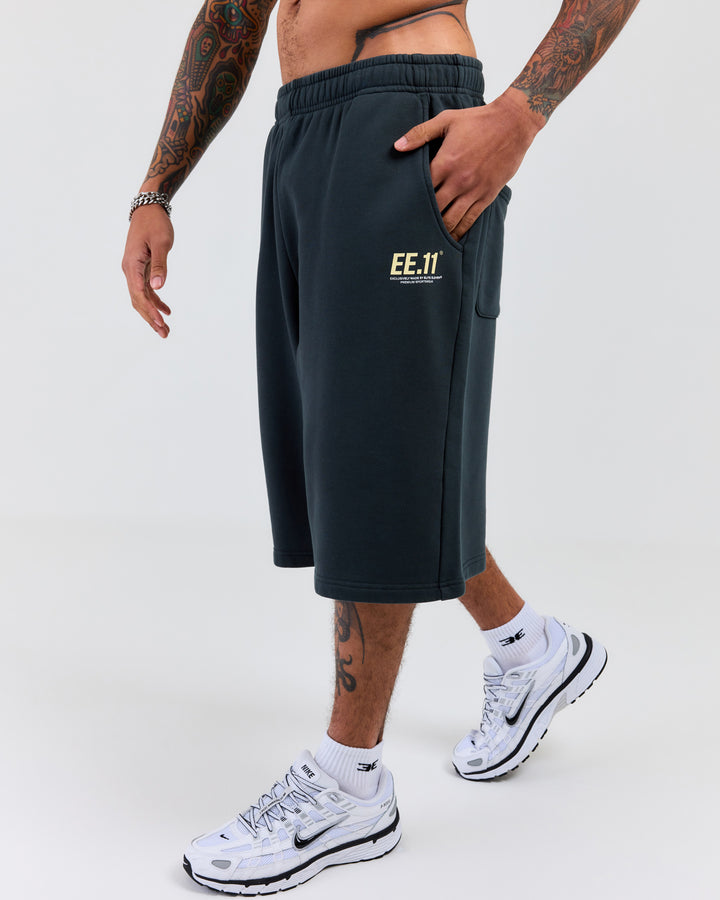Premium Cotton Unisex Jorts - Deep Cyprus