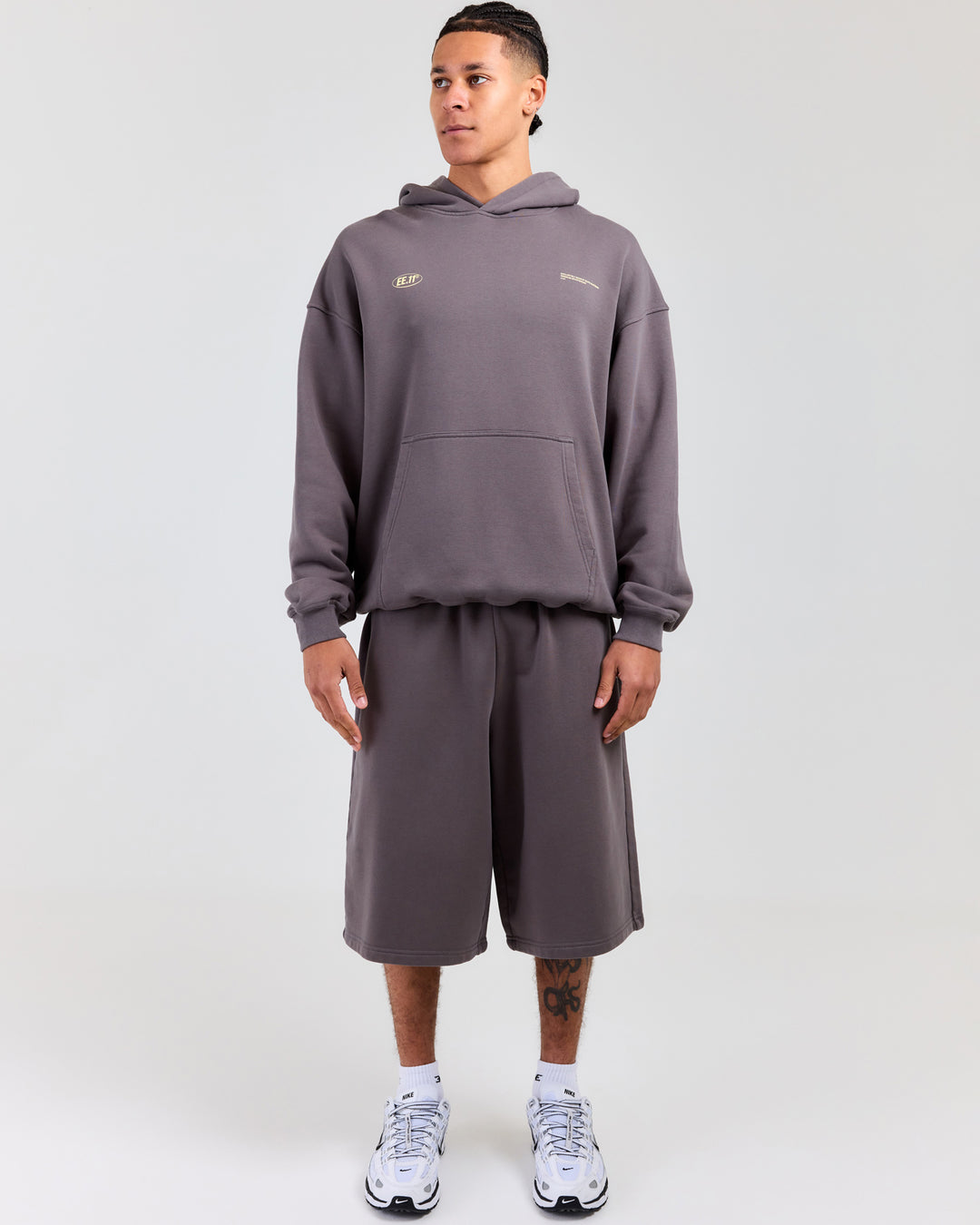 Premium Cotton Unisex Jorts - Pebble Grey