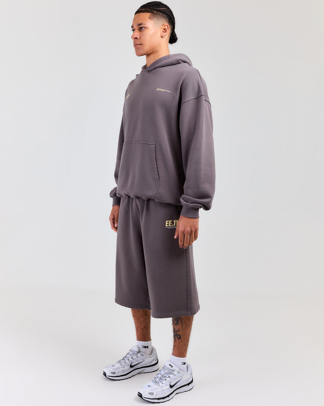 Premium Cotton Unisex Jorts - Pebble Grey