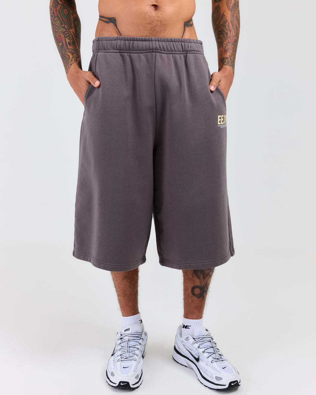 Premium Cotton Unisex Jorts - Pebble Grey