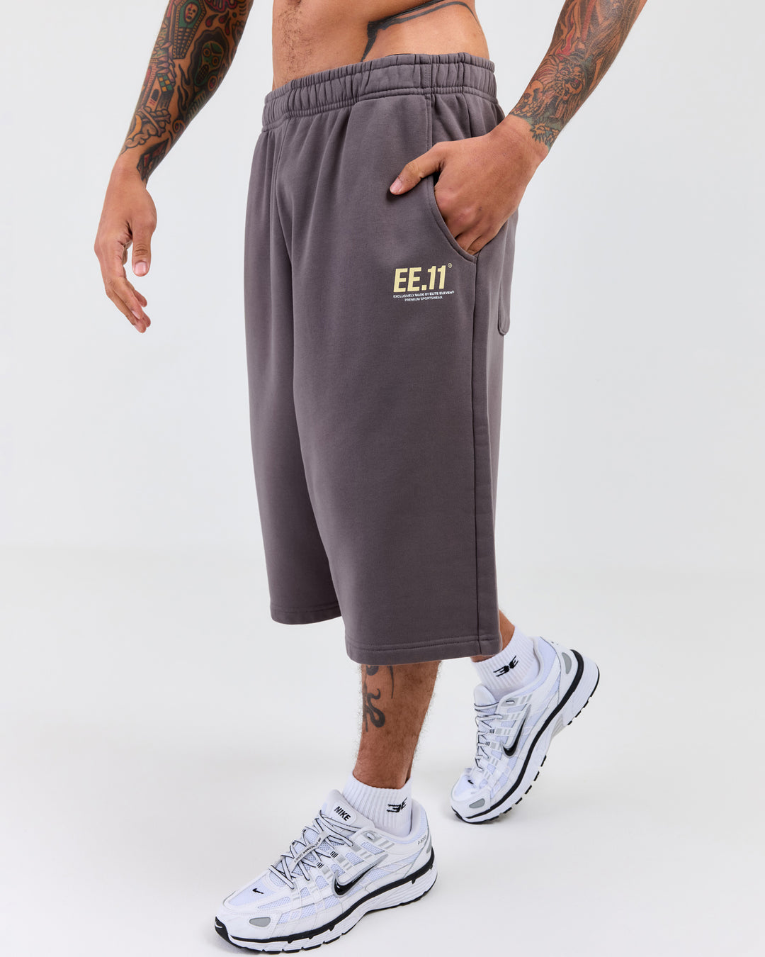 Premium Cotton Unisex Jorts - Pebble Grey