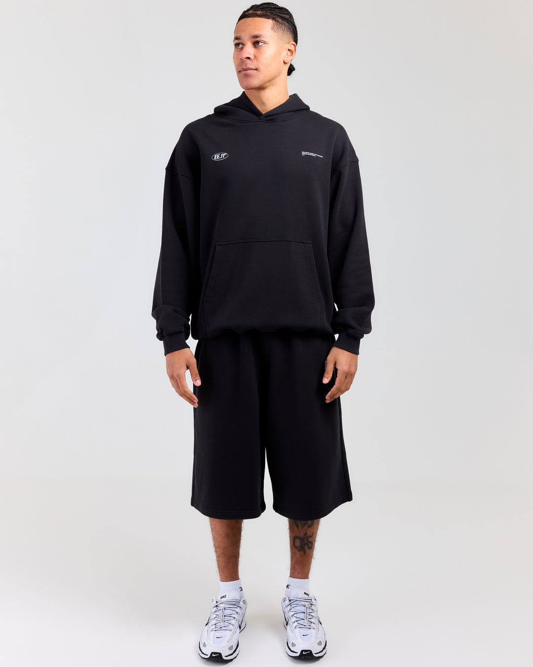 Premium Cotton Unisex Jorts - Washed Black