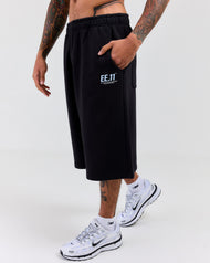 Premium Cotton Unisex Jorts - Washed Black