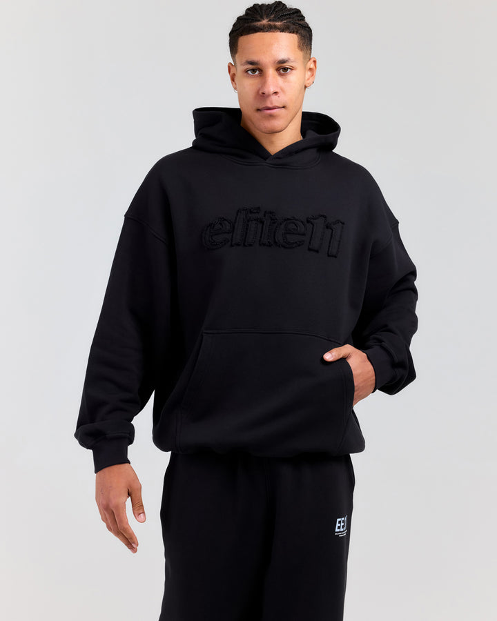 Elite11 Distressed Hoodie - Washed Black