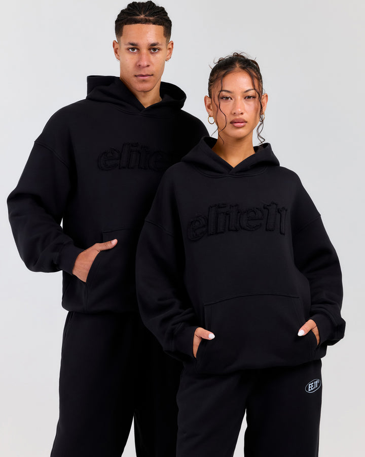 Elite11 Distressed Hoodie - Washed Black