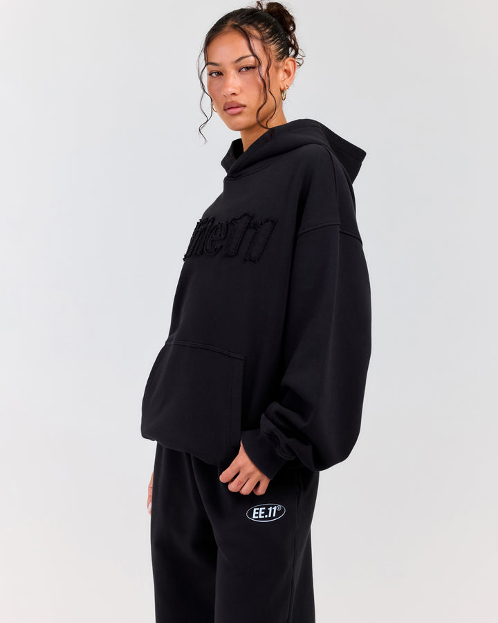 Elite11 Distressed Hoodie - Washed Black
