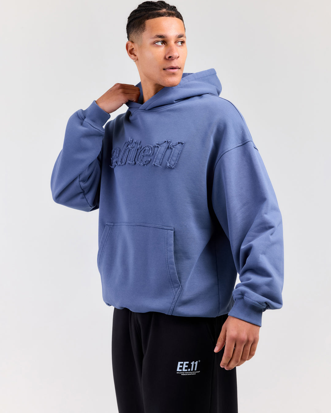 Elite11 Distressed Hoodie - Washed Blue