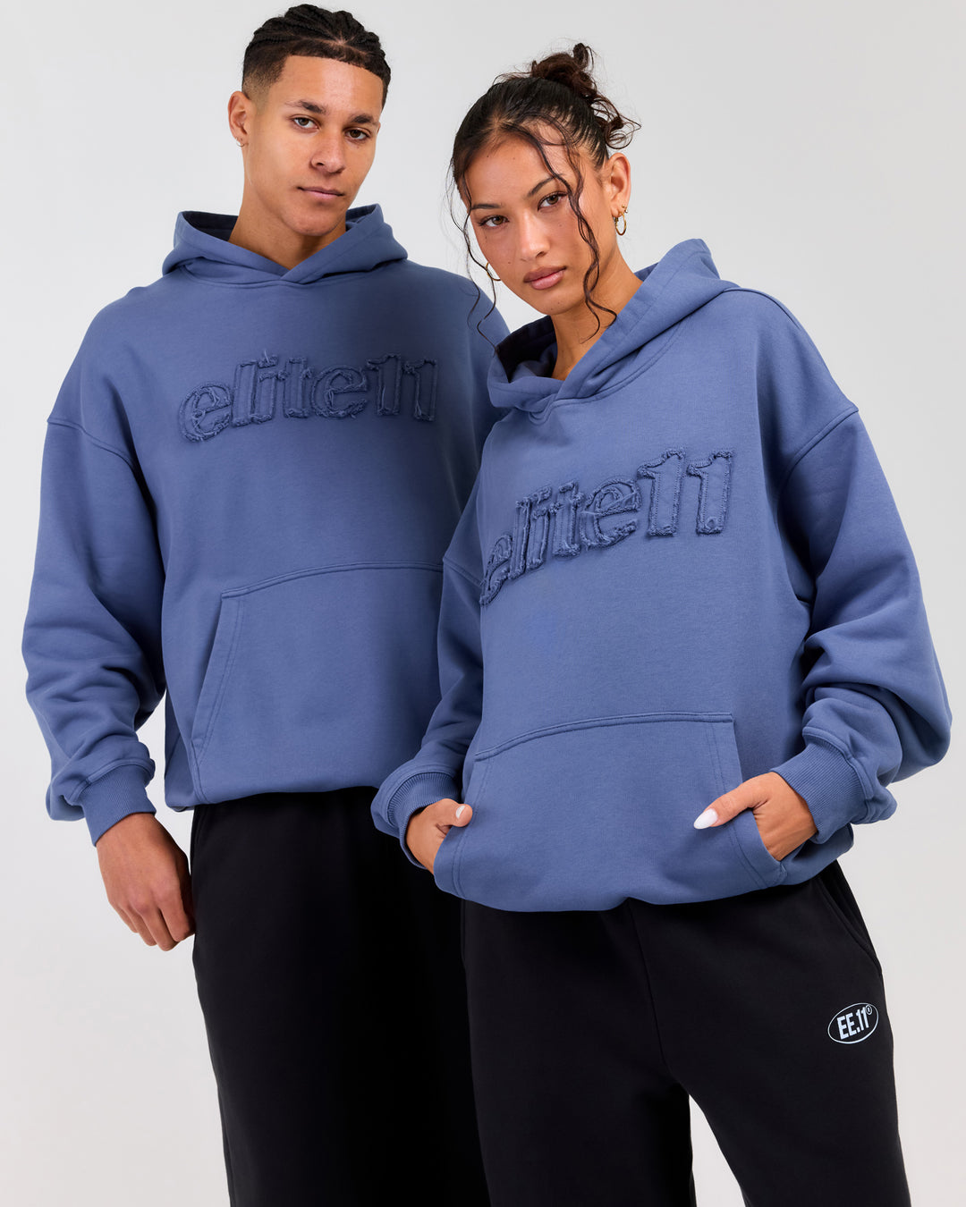 Elite11 Distressed Hoodie - Washed Blue