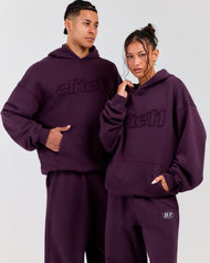 Elite11 Distressed Hoodie - Acai Berry