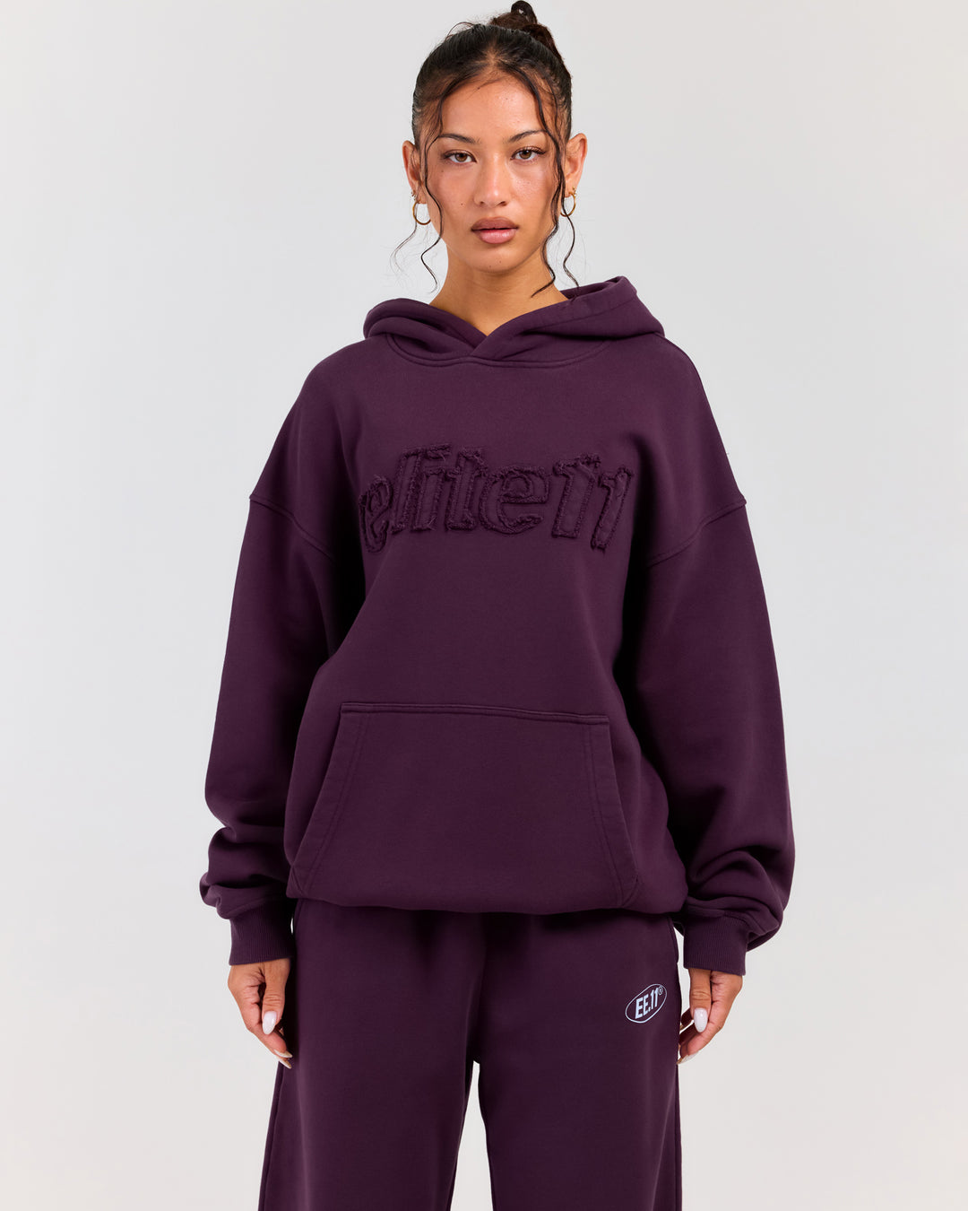Elite11 Distressed Hoodie - Acai Berry
