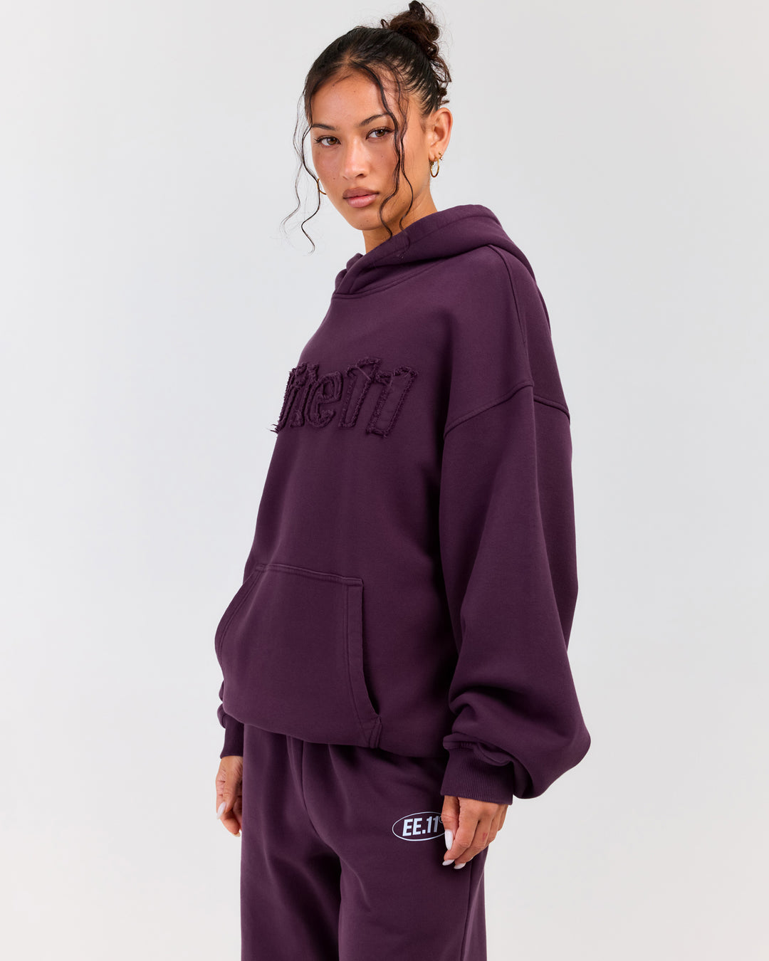 Elite11 Distressed Hoodie - Acai Berry