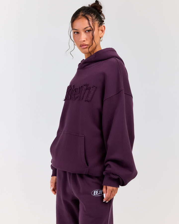 Elite11 Distressed Hoodie - Acai Berry