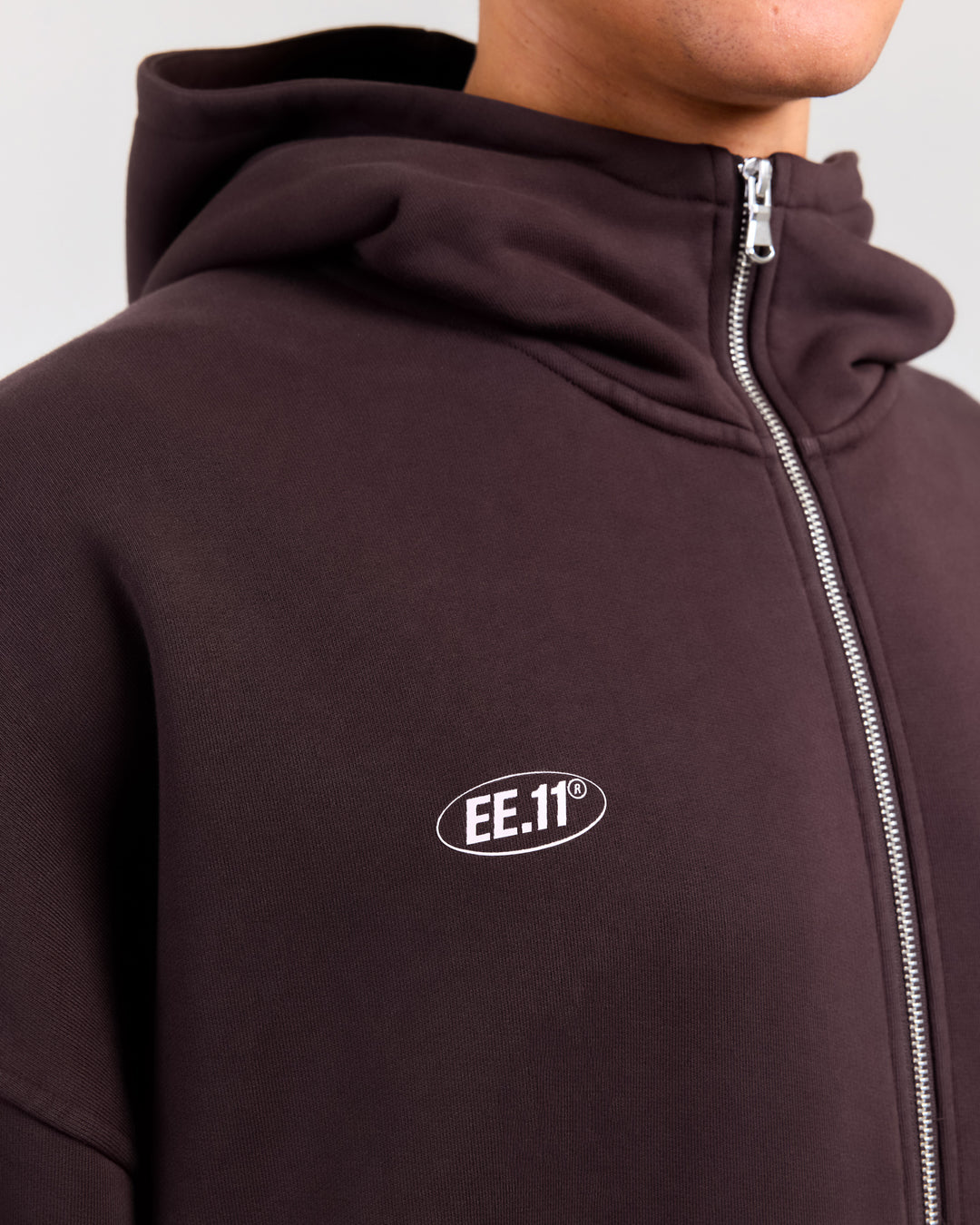 Premium Cotton Unisex Zip Through - Roasted Coffee