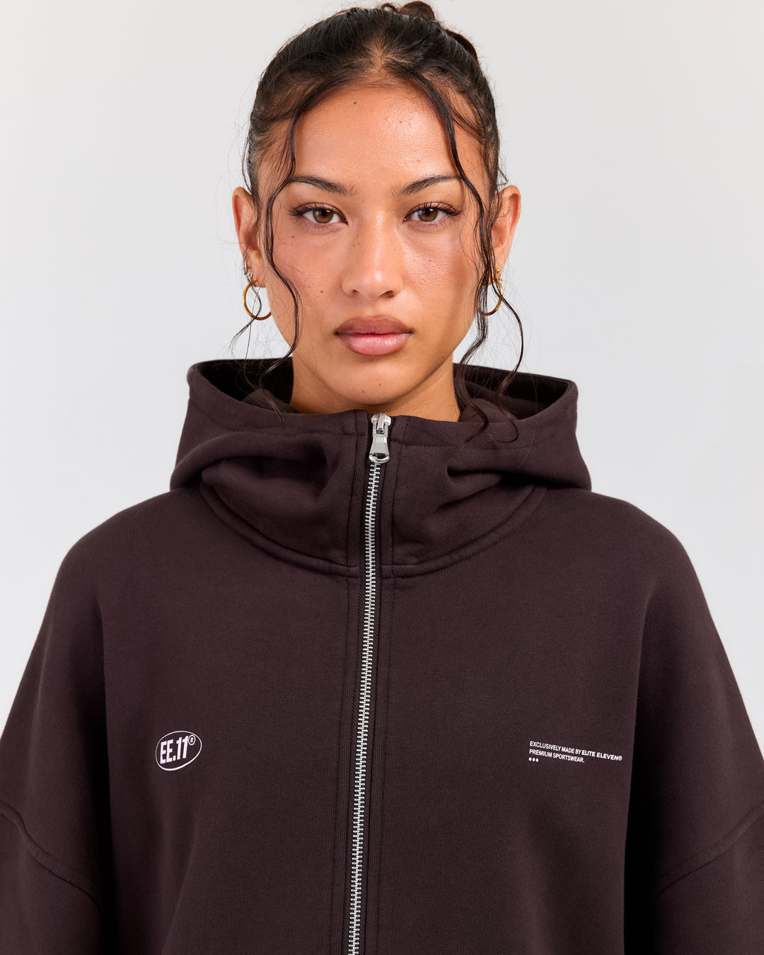 Premium Cotton Unisex Zip Through - Roasted Coffee