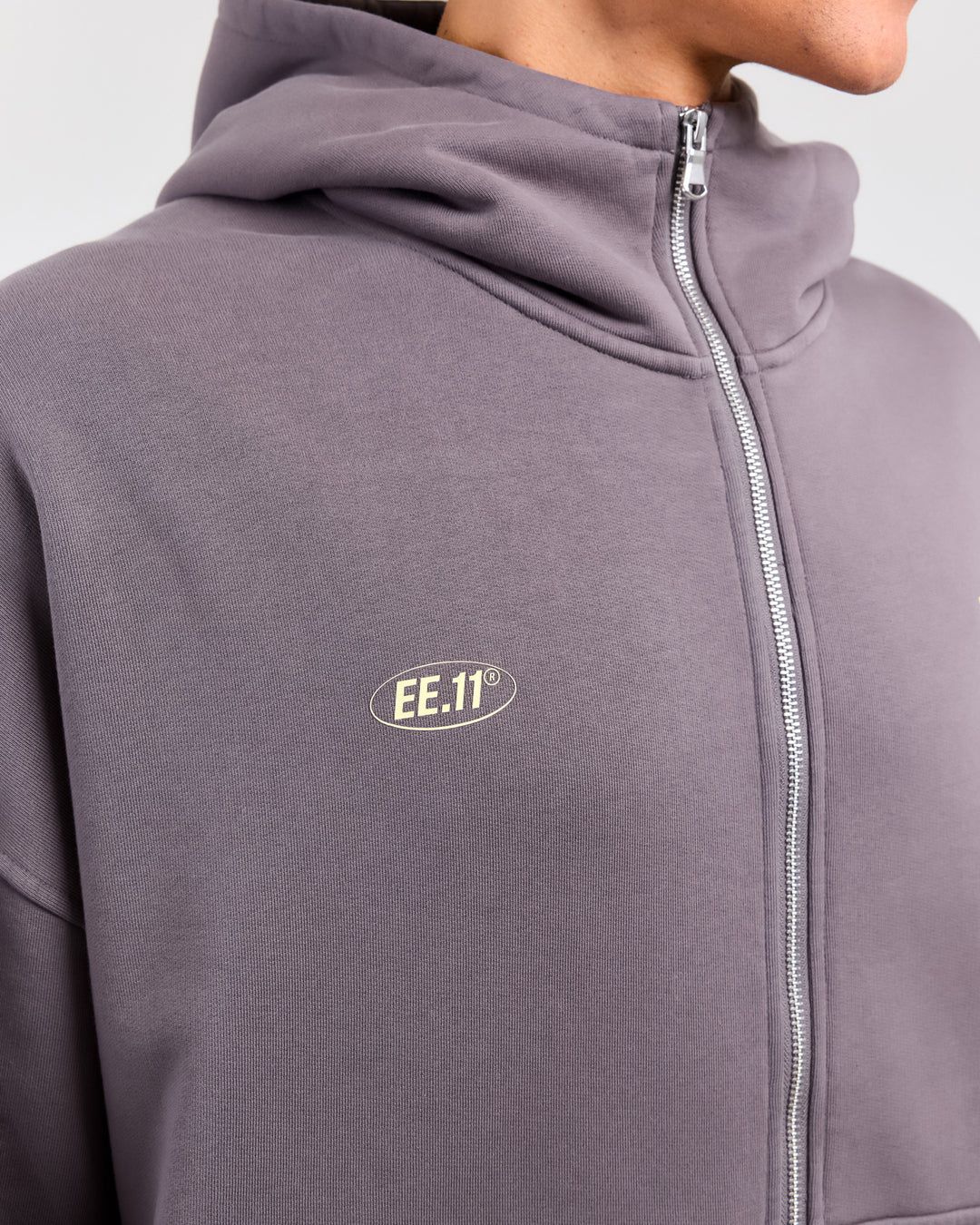 Premium Cotton Unisex Zip Through - Pebble Grey