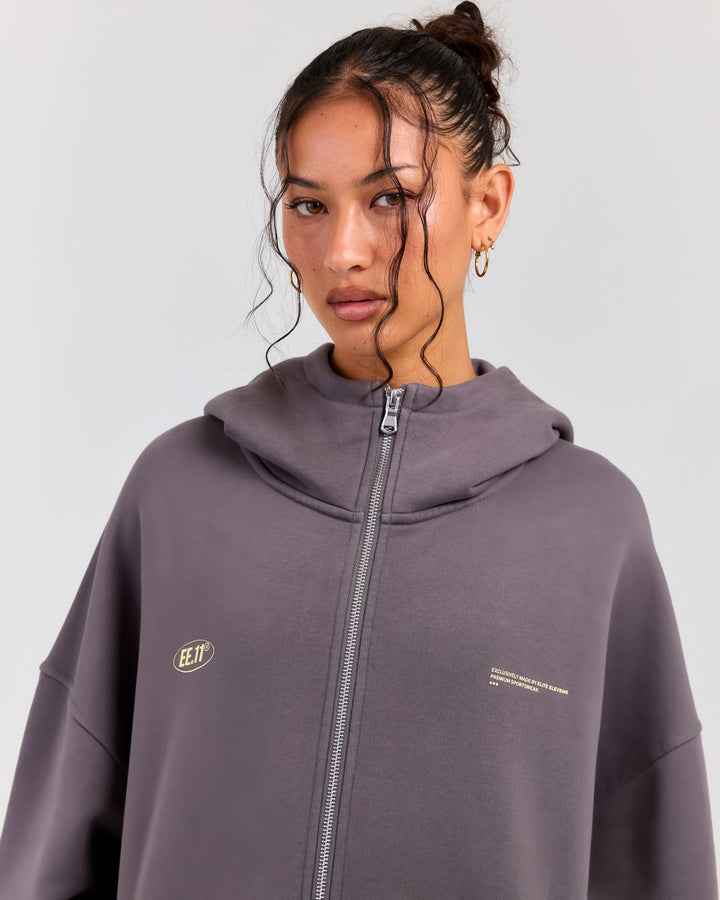 Premium Cotton Unisex Zip Through - Pebble Grey