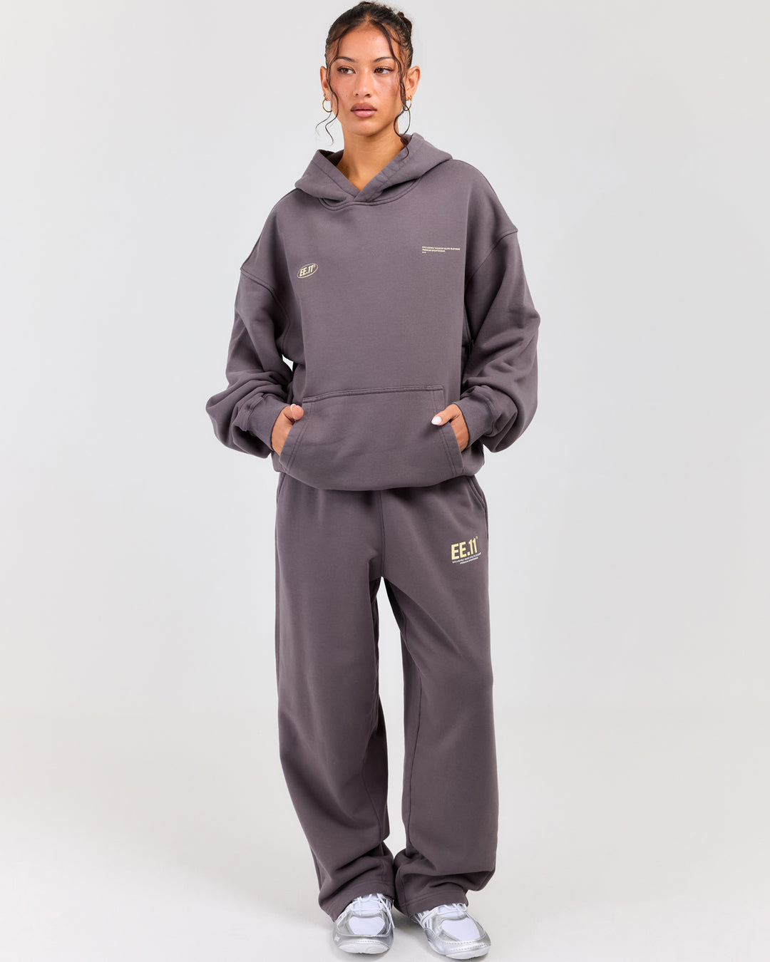 Premium Cotton Unisex Barrel Leg Joggers - Pebble Grey