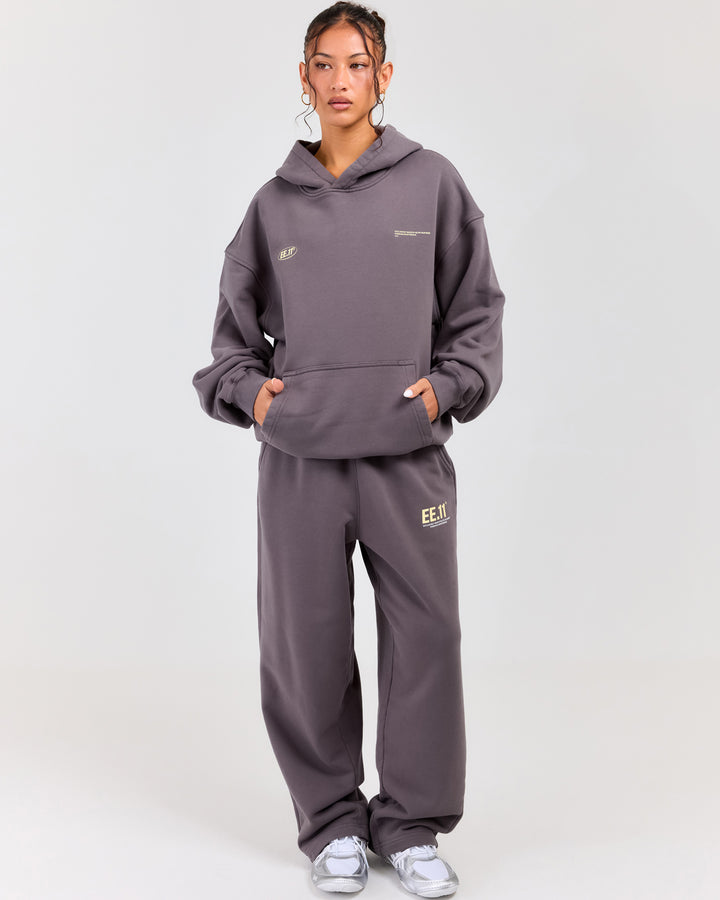 Premium Cotton Unisex Barrel Leg Joggers - Pebble Grey