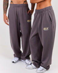 Premium Cotton Unisex Barrel Leg Joggers - Pebble Grey