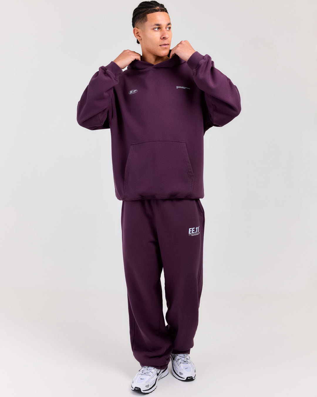 Premium Cotton Unisex Barrel Leg Joggers - Acai Berry