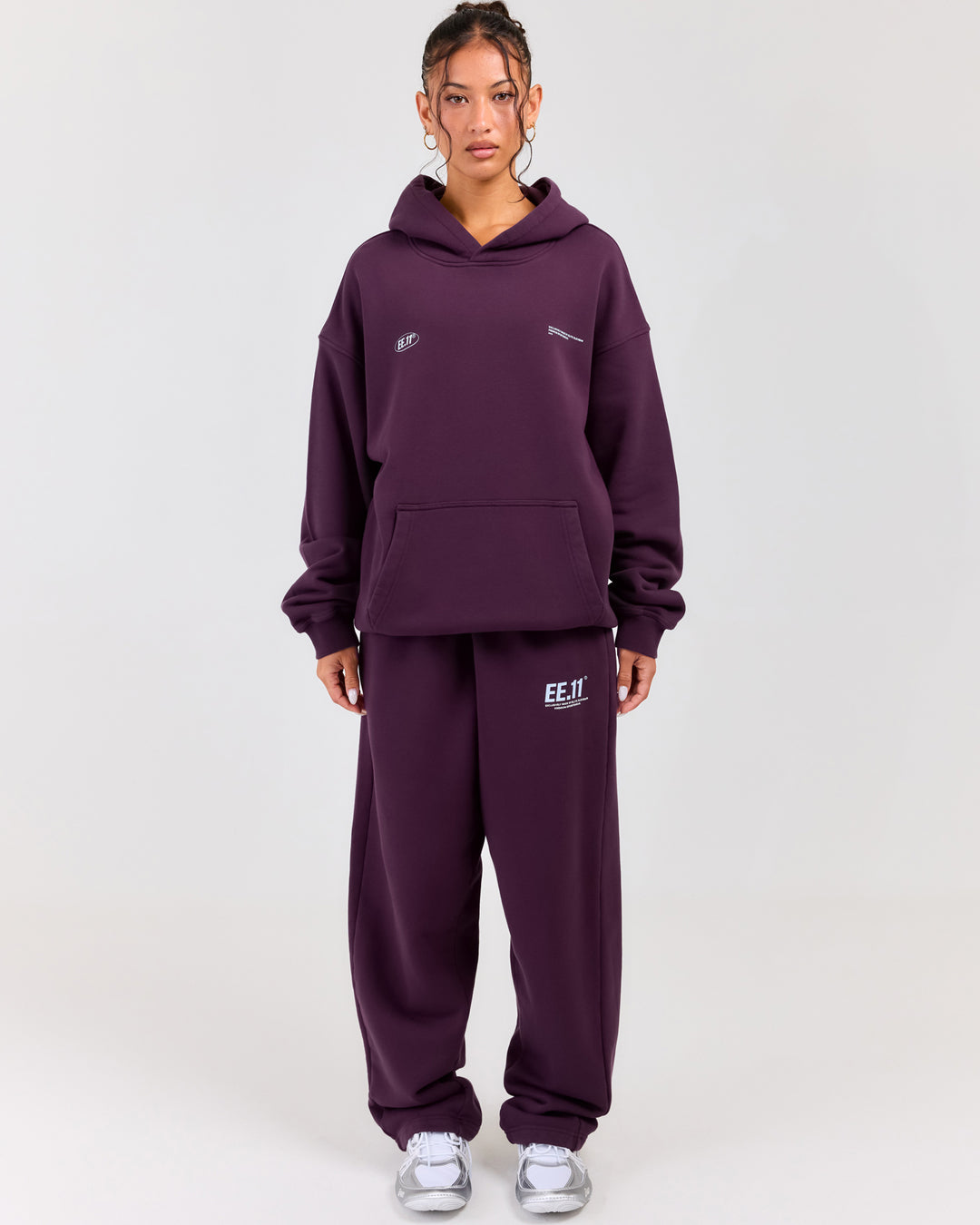 Premium Cotton Unisex Barrel Leg Joggers - Acai Berry