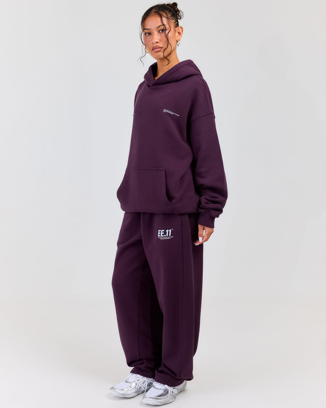 Premium Cotton Unisex Barrel Leg Joggers - Acai Berry