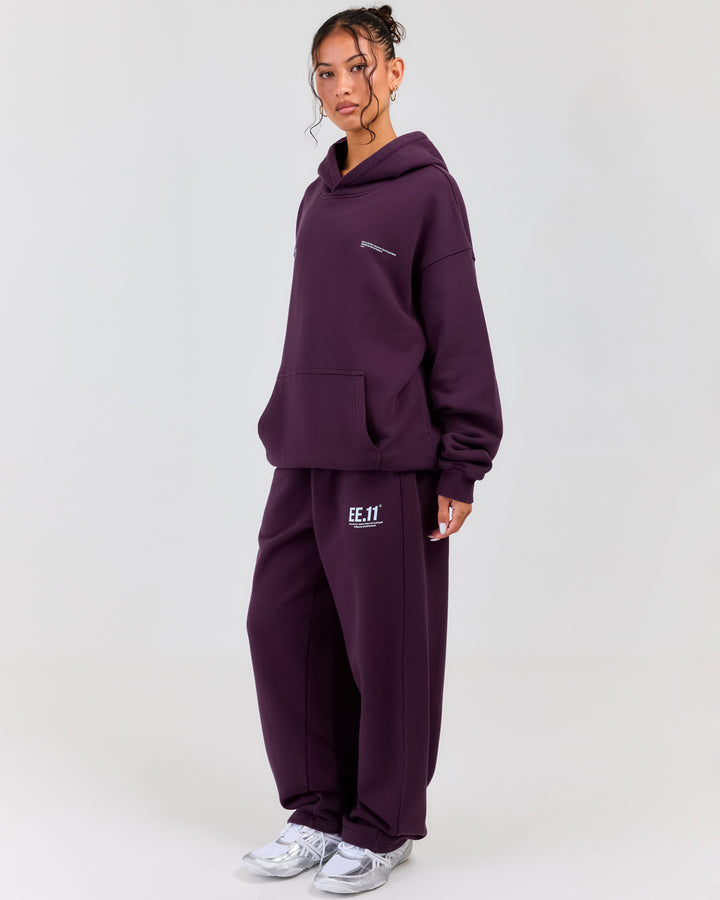 Premium Cotton Unisex Barrel Leg Joggers - Acai Berry