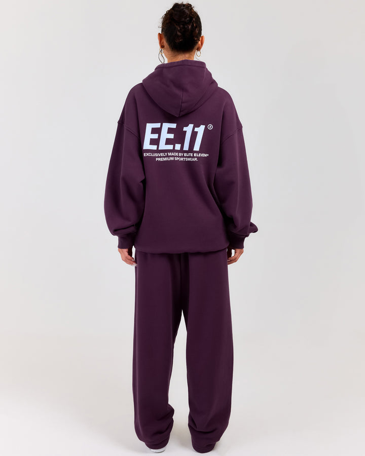 Premium Cotton Unisex Barrel Leg Joggers - Acai Berry