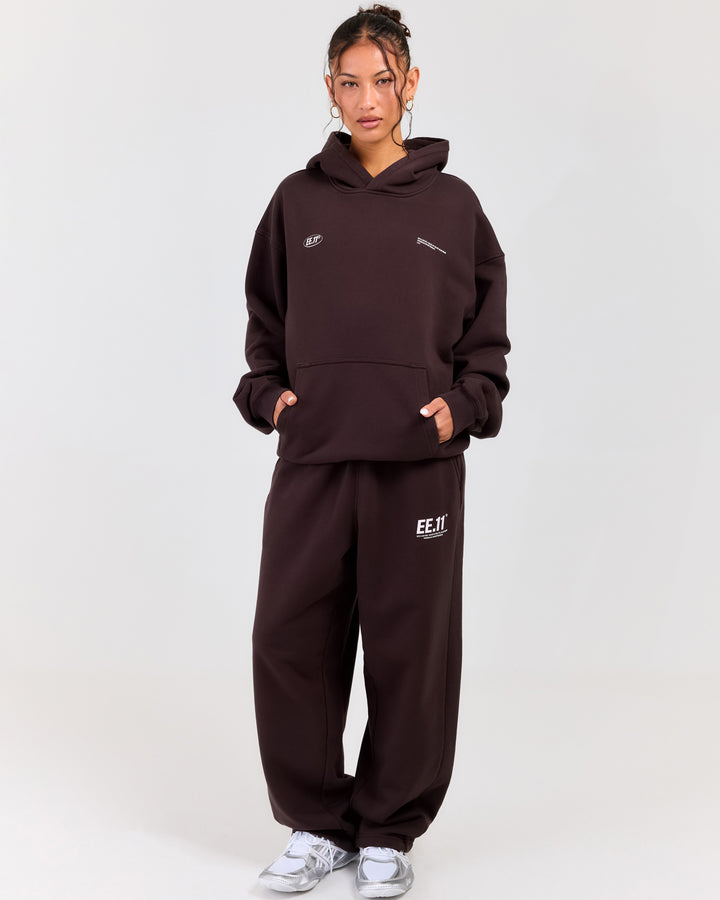 Premium Cotton Unisex Barrel Leg Joggers - Roasted Coffee
