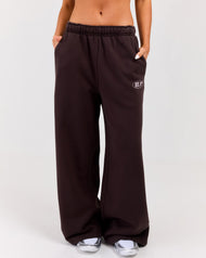 Premium Cotton Wide Leg Pants - Roasted Coffee