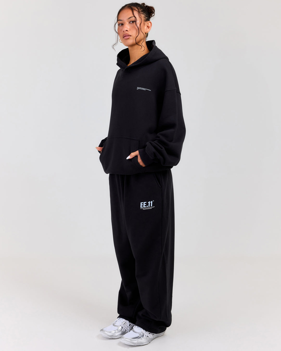Premium Cotton Unisex Barrel Leg Joggers - Washed Black