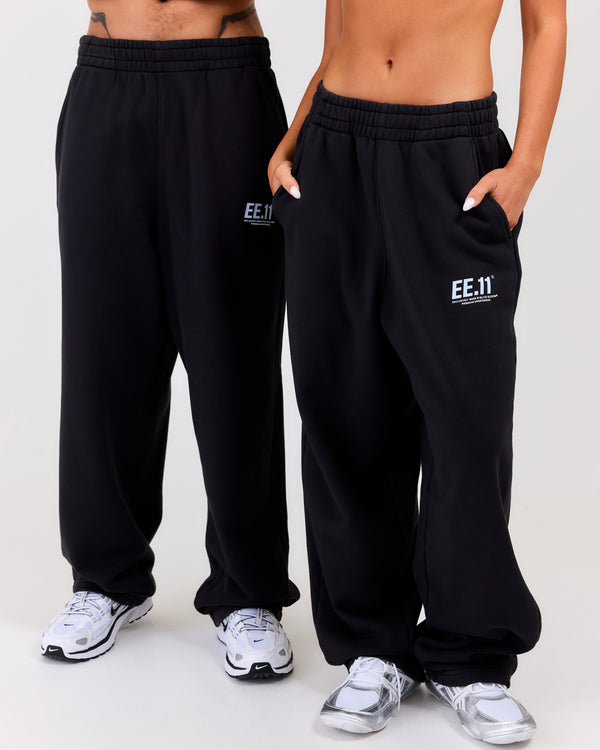 Premium Cotton Unisex Barrel Leg Joggers - Washed Black